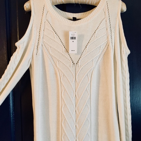 Banana Republic Dresses & Skirts - banana Republic winter white cold shoulder dress